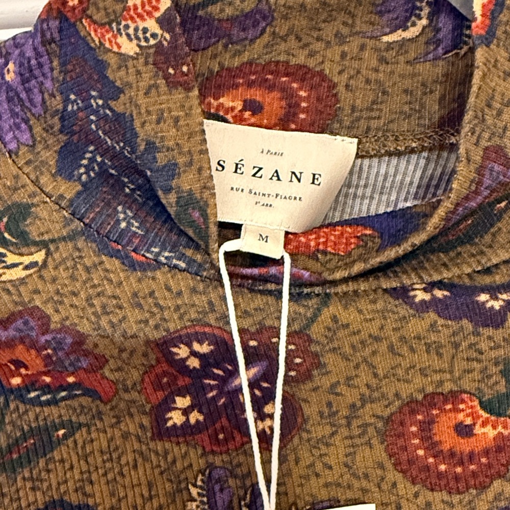 Sezane Multicolor Paisley Long Sleeve Top - Picture 2 of 4